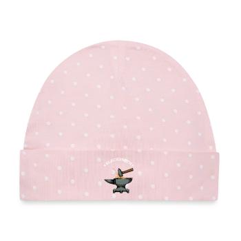 Schmiede Funken und Amboss - Baby Premium Organic Mütze - Rosa/Weiße Punkte - Vorne