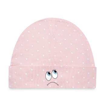 Augen - Baby Premium Organic Mütze - Rosa/Weiße Punkte - Vorne