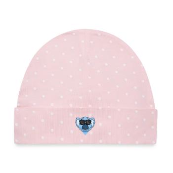 Koala mit Brille - Baby Premium Organic Mütze - Rosa/Weiße Punkte - Vorne