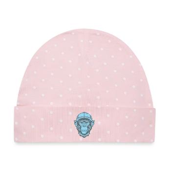 Funky Affe - Baby Premium Organic Mütze - Rosa/Weiße Punkte - Vorne