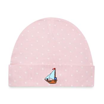 Spielzeug-Segelboot - Baby Premium Organic Mütze - Rosa/Weiße Punkte - Vorne
