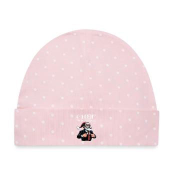 Chef Wichtel Weihnachts Gnome - Baby Premium Organic Mütze - Rosa/Weiße Punkte - Vorne