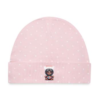 Norwegischer Troll mit Flagge – Heimat der Trolle - Baby Premium Organic Mütze - Rosa/Weiße Punkte - Vorne