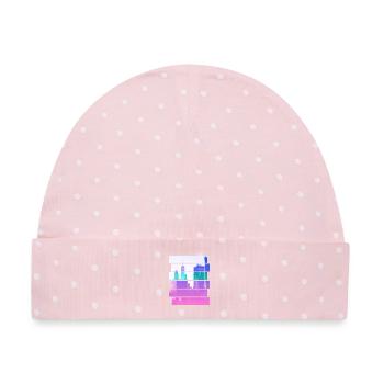 NYC - Baby Premium Organic Mütze - Rosa/Weiße Punkte - Vorne