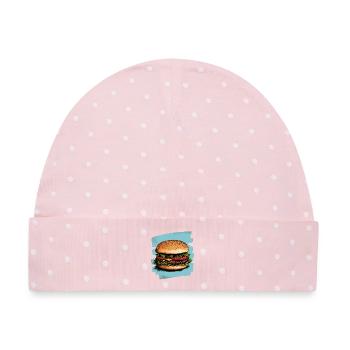 Burger Retro - Baby Premium Organic Mütze - Rosa/Weiße Punkte - Vorne