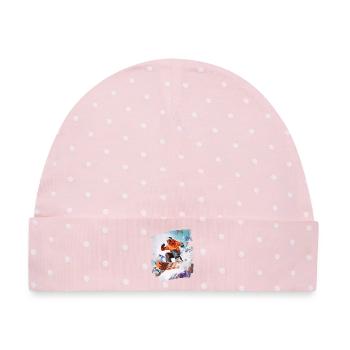 Snowboarder Pulverschnee - Baby Premium Organic Mütze - Rosa/Weiße Punkte - Vorne