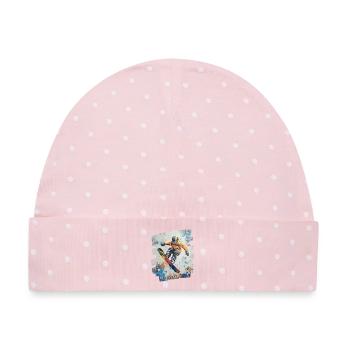 Snowboarder Pulverschnee - Baby Premium Organic Mütze - Rosa/Weiße Punkte - Vorne