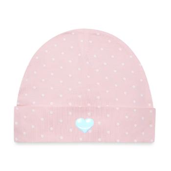 Herz Herzen Emotion Gesicht - Baby Premium Organic Mütze - Rosa/Weiße Punkte - Vorne