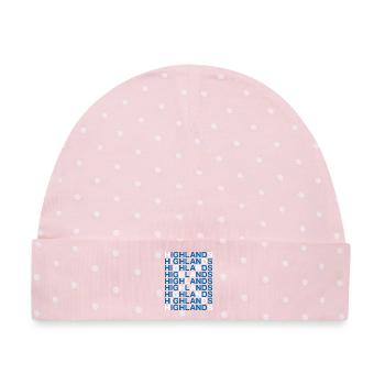 HIGHLANDS Scotland Flag - Baby Premium Organic Mütze - Rosa/Weiße Punkte - Vorne