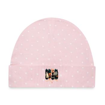 Gruselig mit einem guten Zweck – Pink Ribbon Edition - Baby Premium Organic Mütze - Rosa/Weiße Punkte - Vorne