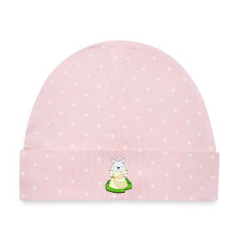 Hase Braut Schleier Hochzeit - Baby Premium Organic Mütze - Rosa/Weiße Punkte - Vorne