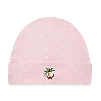 Kokosnuss Coconut - Baby Premium Organic Mütze - Rosa/Weiße Punkte - Vorne