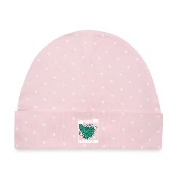 Festliche Stimmung Fröhliche Zeiten Geschenke Stimmung & Freude - Baby Premium Organic Mütze - Rosa/Weiße Punkte - Vorne