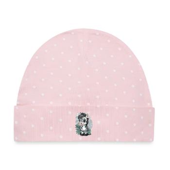 Zebra - Baby Premium Organic Mütze - Rosa/Weiße Punkte - Vorne