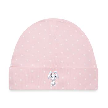 Eisbunny Kuschelcharme - Baby Premium Organic Mütze - Rosa/Weiße Punkte - Vorne