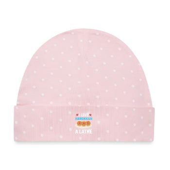 Chanukkah Hanukkah Hanukah - Baby Premium Organic Mütze - Rosa/Weiße Punkte - Vorne