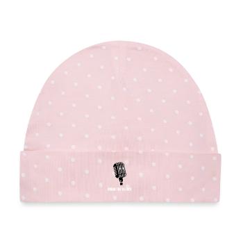 Break the Silence - Baby Premium Organic Mütze - Rosa/Weiße Punkte - Vorne