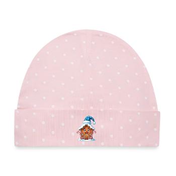 Lebkuchen Haus Winterzauber - Baby Premium Organic Mütze - Rosa/Weiße Punkte - Vorne