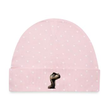 Raptor Velociraptor Dinosaurier Dino Raptoren - Baby Premium Organic Mütze - Rosa/Weiße Punkte - Vorne