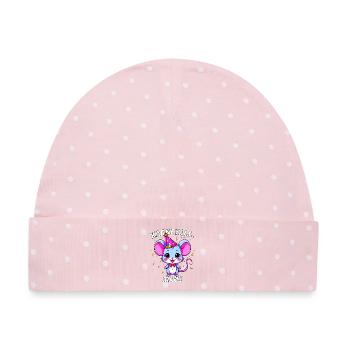 KARNEVALS MAUS - Baby Premium Organic Mütze - Rosa/Weiße Punkte - Vorne