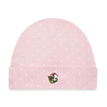 Wurm Weihnachten Lustig - Baby Premium Organic Mütze - Rosa/Weiße Punkte - Vorne