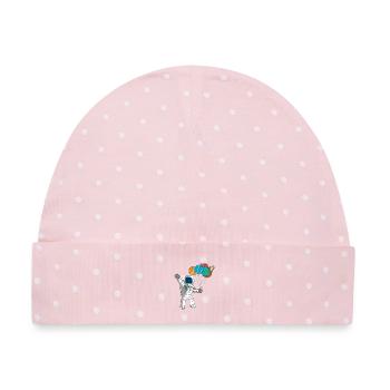 Astronaut 4. Geburtstag Weltraumplaneten-Kinderdesign - Baby Premium Organic Mütze - Rosa/Weiße Punkte - Vorne