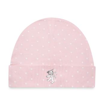 Aalto Asko Kunst Heraldischer Löwe Weiß - Baby Premium Organic Mütze - Rosa/Weiße Punkte - Vorne