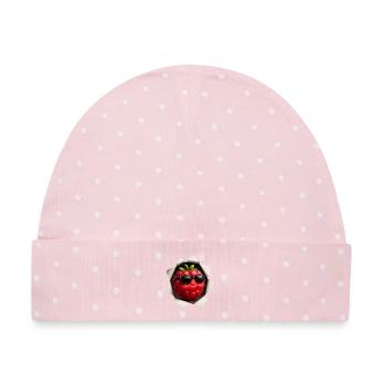 Himbeere - Baby Premium Organic Mütze - Rosa/Weiße Punkte - Vorne
