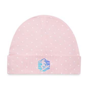 Neon Snowboarder Stripes - Baby Premium Organic Mütze - Rosa/Weiße Punkte - Vorne