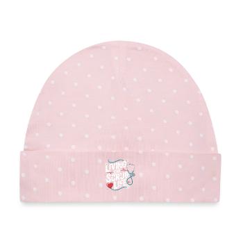 Living the Scrub Life - Baby Premium Organic Mütze - Rosa/Weiße Punkte - Vorne