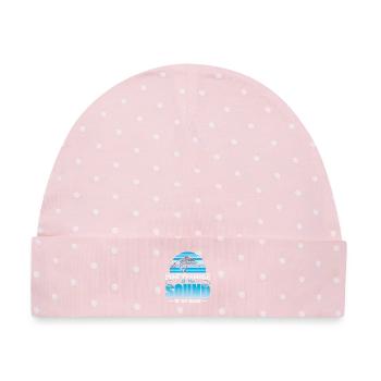 Angler Fischer Angeln Sportfischer - Baby Premium Organic Mütze - Rosa/Weiße Punkte - Vorne