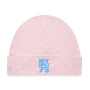 Sweet 75 - Baby Premium Organic Mütze - Rosa/Weiße Punkte - Vorne