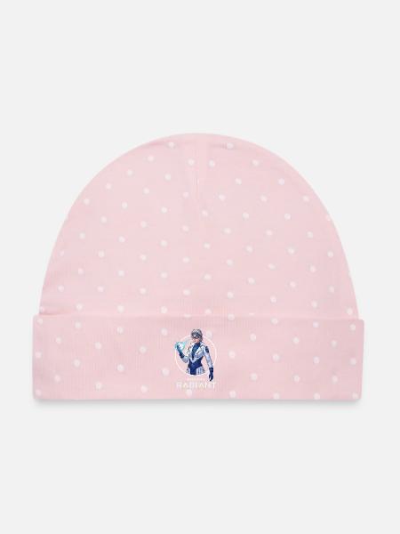 Futuristischer Strahlenwissenschaftler - Baby Premium Organic Mütze - Rosa/Weiße Punkte
