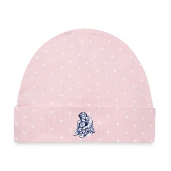 Melancholische Violine Skizze - Baby Premium Organic Mütze - Rosa/Weiße Punkte - Vorne