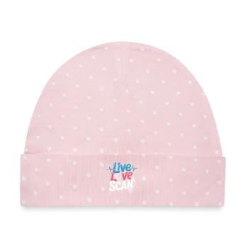Live Love Scan Herzbeat - Baby Premium Organic Mütze - Rosa/Weiße Punkte - Vorne
