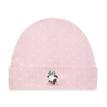 Panda Taucher Schnorchel Tauchen - Baby Premium Organic Mütze - Rosa/Weiße Punkte - Vorne
