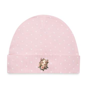 Süßes Lamm - Baby Premium Organic Mütze - Rosa/Weiße Punkte - Vorne