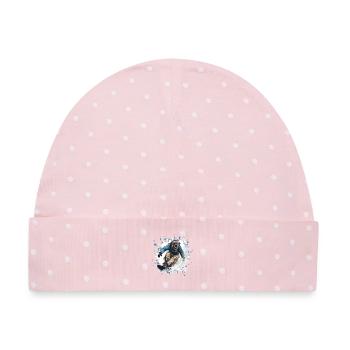 Kangal Hund Snowboard - Baby Premium Organic Mütze - Rosa/Weiße Punkte - Vorne