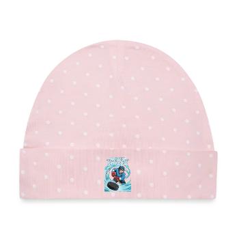 Eishockey Humor, besser als Fußball - Baby Premium Organic Mütze - Rosa/Weiße Punkte - Vorne