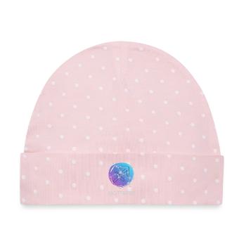 Schütze Sagittarius Sternzeichen Astrologie Design - Baby Premium Organic Mütze - Rosa/Weiße Punkte - Vorne