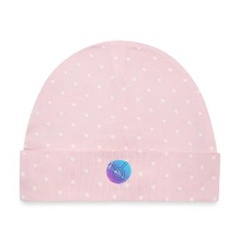Taurus Stier Sternzeichen Aquarell Astrologie - Baby Premium Organic Mütze - Rosa/Weiße Punkte - Vorne