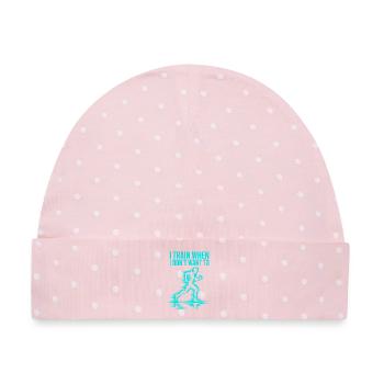 Ich trainiere auch, wenn ich keine Lust dazu habe – Läufer - Baby Premium Organic Mütze - Rosa/Weiße Punkte - Vorne