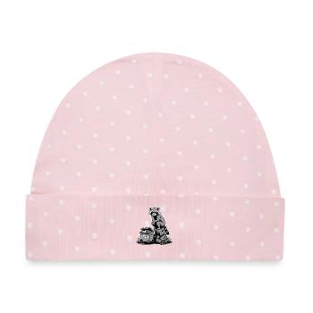 Existenz Waschbärmüllcontainer - Baby Premium Organic Mütze - Rosa/Weiße Punkte - Vorne