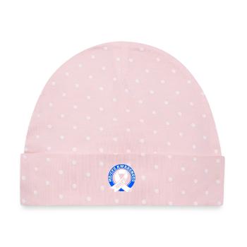 ME CFS - Baby Premium Organic Mütze - Rosa/Weiße Punkte - Vorne