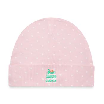 Trigeminusneuralgie - Baby Premium Organic Mütze - Rosa/Weiße Punkte - Vorne