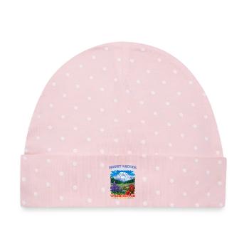 Mount Rainier National Park Washington - Baby Premium Organic Mütze - Rosa/Weiße Punkte - Vorne