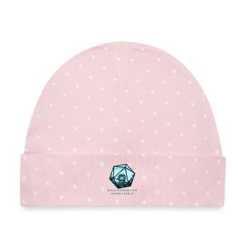 D20 Würfel Taucher Taucherhelm Hard Hat - Baby Premium Organic Mütze - Rosa/Weiße Punkte - Vorne