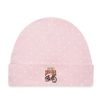 Street Cruiser Fahrrad - Baby Premium Organic Mütze - Rosa/Weiße Punkte - Vorne