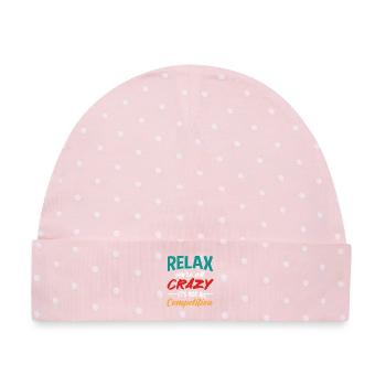 Relax Crazy Competition Colorful Typography Art - Baby Premium Organic Mütze - Rosa/Weiße Punkte - Vorne
