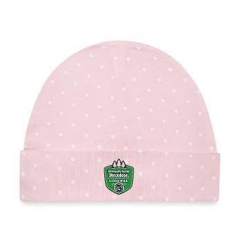 Ich kann nicht, ich habe Wald. - Baby Premium Organic Mütze - Rosa/Weiße Punkte - Vorne